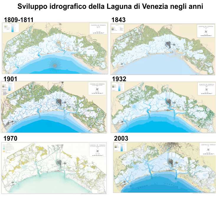 Cartina idrografica Laguna di Venezia